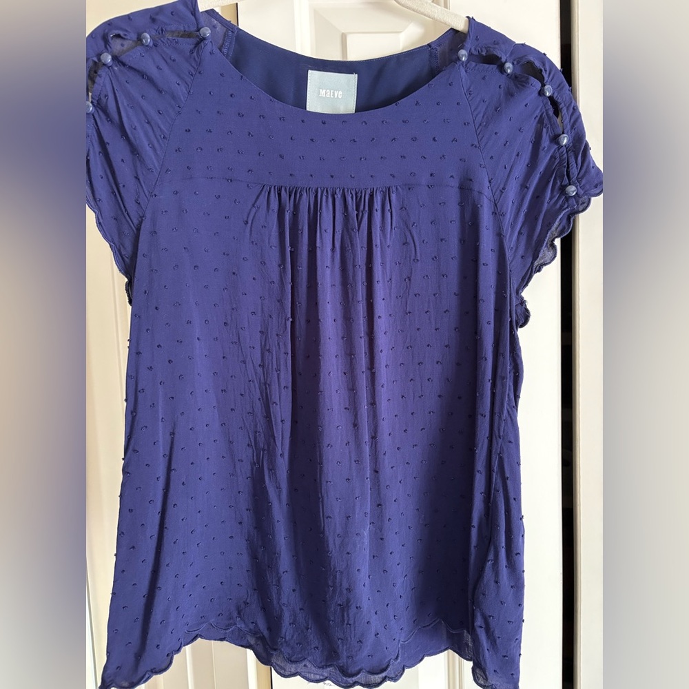 Maeve Women's Deep Blue Textured Blouse